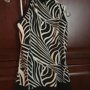 Black and white halter top