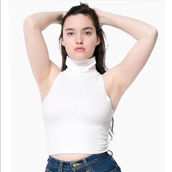 Turtleneck White Crop Top