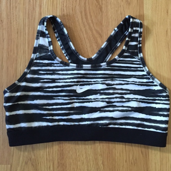 NIKE black & white tiger print sports bra