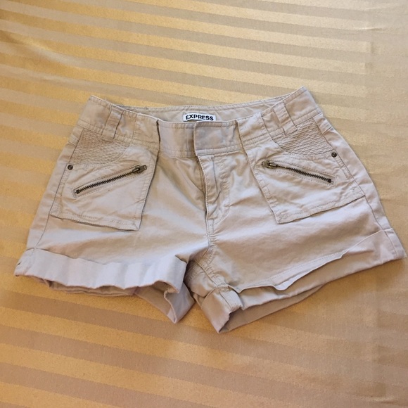 Express Khaki Cotton Shorts Size 0