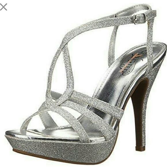 Silver sparkly heels