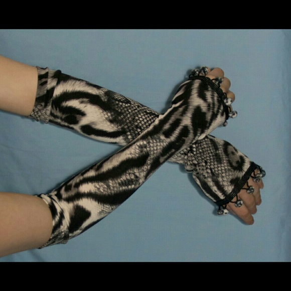 Animal Leopard zebra tiger print armwarmers - Picture 2 of 2