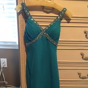Studio 17 teal prom dress