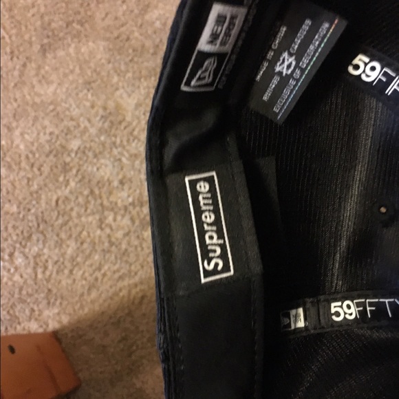 Black unworn Supreme hat.