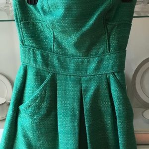 Banana Republic green strapless dress with pockets