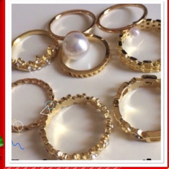 Mix Midi Rings, 8 Piece set  -(Last one) - Picture 3 of 5