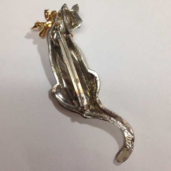 Maurice Milleur Fine Pewter Cat Pin - Picture 2 of 2