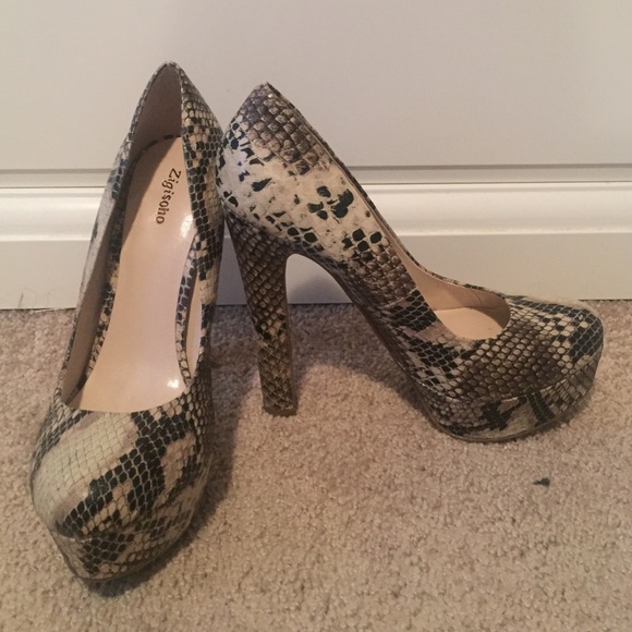 Snakeskin pumps