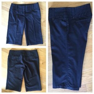 STOOSHY Black Denim Trouser Shorts