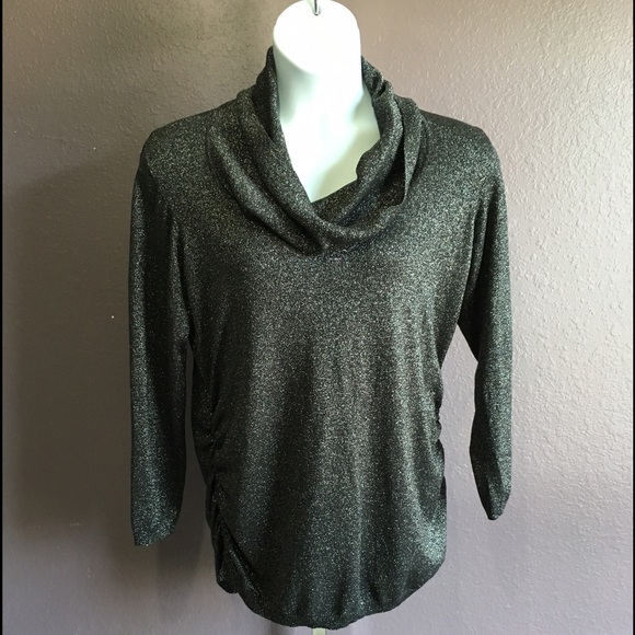 Black & Silver shimmering long sleeve top