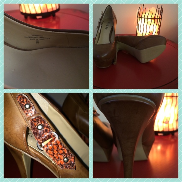 🚫SOLD🚫8 Guess platform heel brown color - Picture 3 of 3