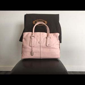 TOD's D-styling pink pebbled leather bag