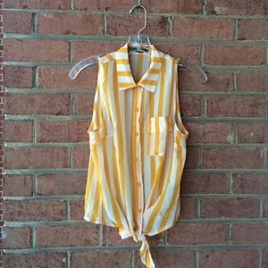 STRIPED COLLAR BLOUSE