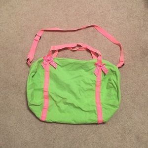 Pink and Green Small Cotton Duffle Bag