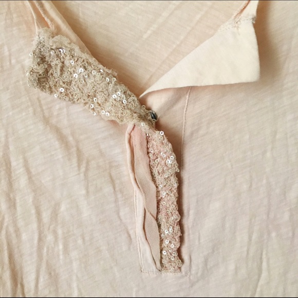 Light Pink Tissue Tee with Sequins - Picture 2 of 3
