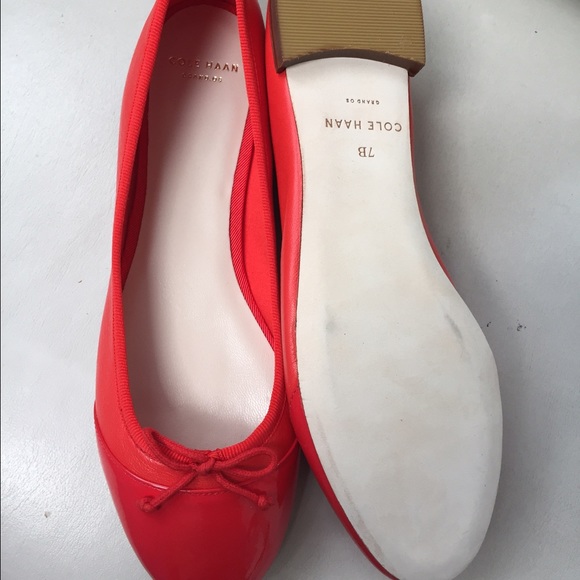 Cole Haan red leather flats brand new