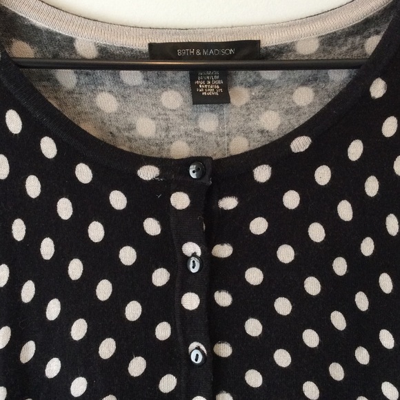 NWT Black & Platinum Polka Dot Cardigan - Picture 4 of 6