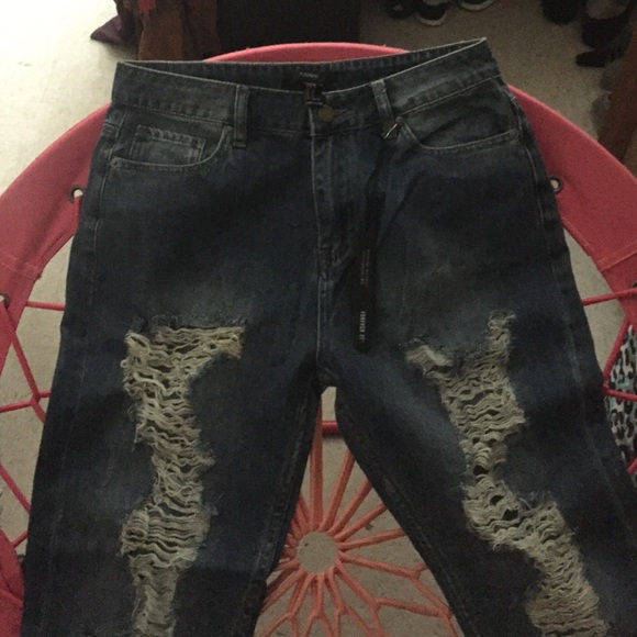 NEW Distressed straight-leg jeans - Picture 2 of 4