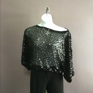 Black Sequin Top