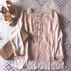 Light Blush Sheer Back Sweater by Loft