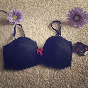 Black Fuchsia Bra