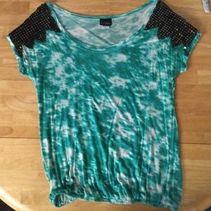 Blue/green tie dye top