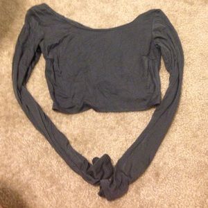 Gray crop top
