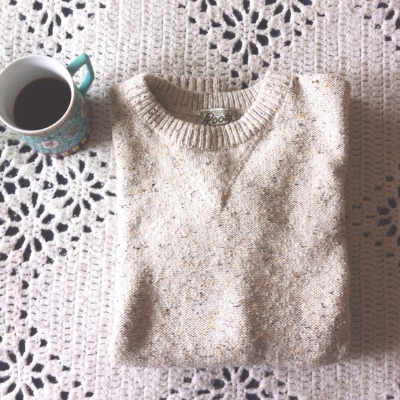 Vintage Cream Oversize Speckle Sweater