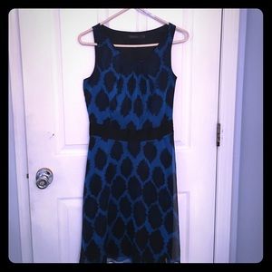 Black and Blue Print Tank Dress