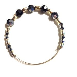 Alex and Ani - Swarovski black beaded bracelet