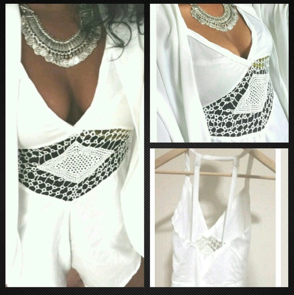 Boho Romper White - Picture 2 of 4