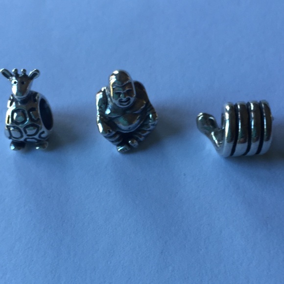 PANDORA Buddha giraffe & snake sterling silver