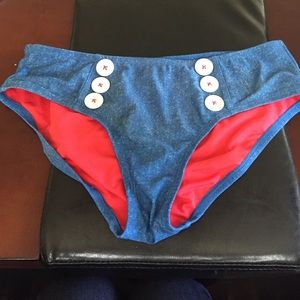 Denim Print Swim Bottoms