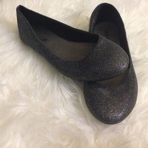 Sparkly black flats