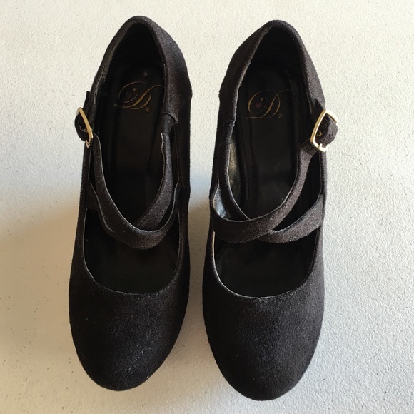Shoes - Delicious Black Suede Mary Jane