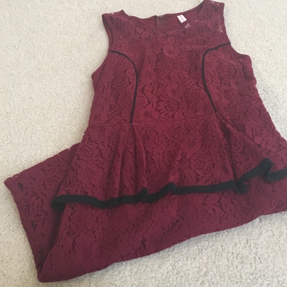 Burgundy lace dress