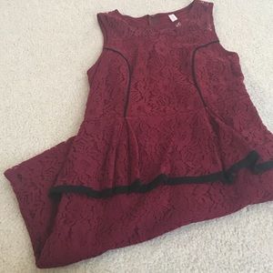 Burgundy lace dress