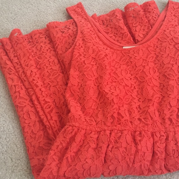 orange lace dress