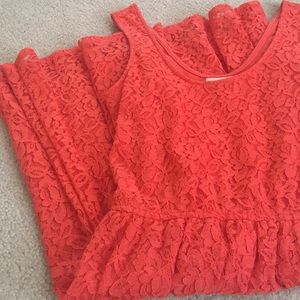 orange lace dress