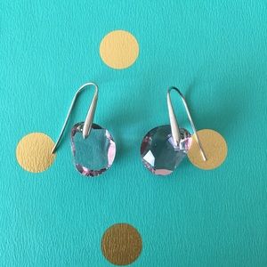 Swarovski lilac  Galet pierced earrings