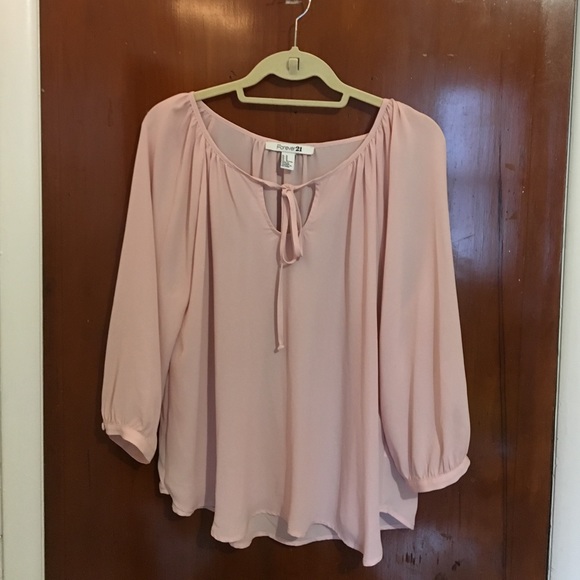 Forever 21 Tops Light Pink Sheer Blouse Poshmark