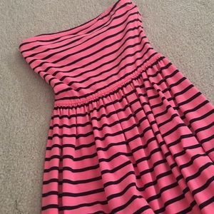 pink & navy striped