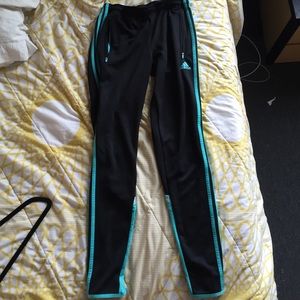 ADIDAS teal and black track pants
