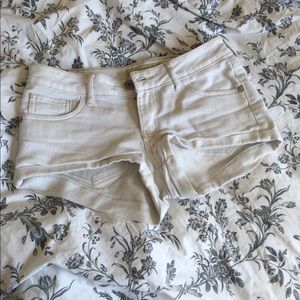 white Jean shorts
