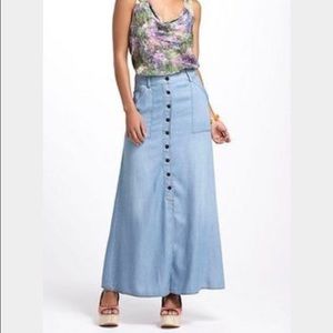 Anthropologie Chambray Skirt