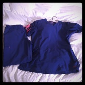 Smitten royal blue scrub set