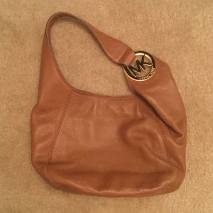 Michael Kors tan leather shoulder bag