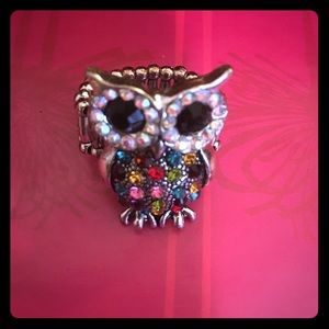 Gorgeous colorful owl ring