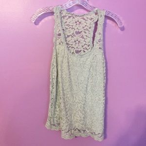 Abercrombie and Fitch gray lace tank