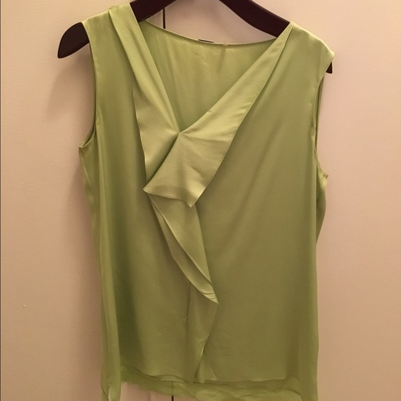 Elie Tahari light lime green blouse